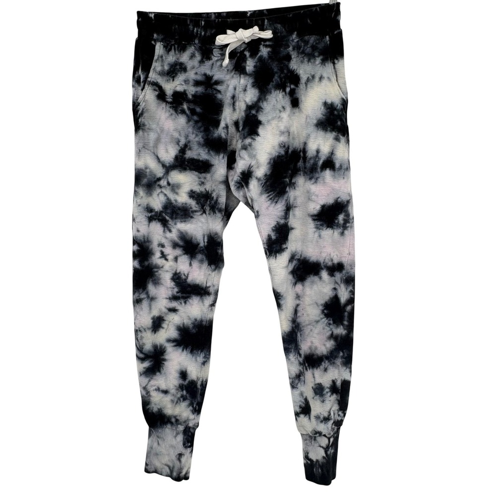 Mono‎ B Womens Black White Tie Dye Jogger Sweatpants SM Boho Grunge Streetwear
